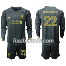 Fußballtrikots Liverpool MIGNOLET 22 Torwart Kinder Heim Trikotsatz 2019-2020 Langarm